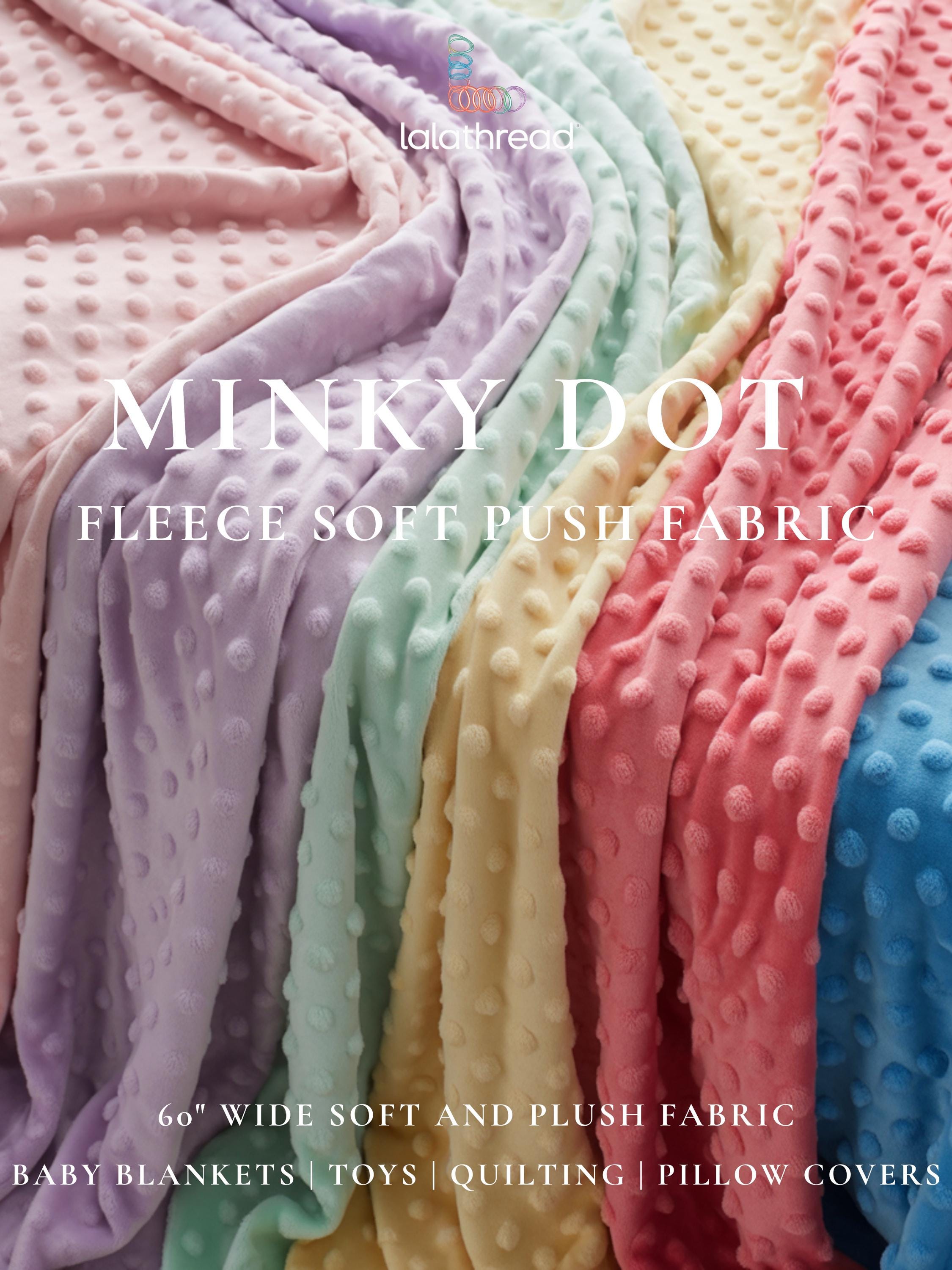 Minky Dot Fleece Fabric by the Yard – Soft Plush Minkee Dimple Dot