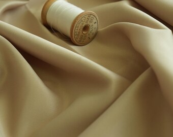 Champagne Dull Satin Fabric by the Yard, 60" Wide Heavy Champagne Duchess Bridal Peau de Soie, Nude Matte Satin for Dress, Drapery, Decor