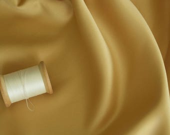 Gold Bridal Peau de Soie Satin Fabric by the Yard, Luxury Gold Heavy Matte Lamour Satin, Gold Dull Duchess for Wedding Gowns, Event Decor