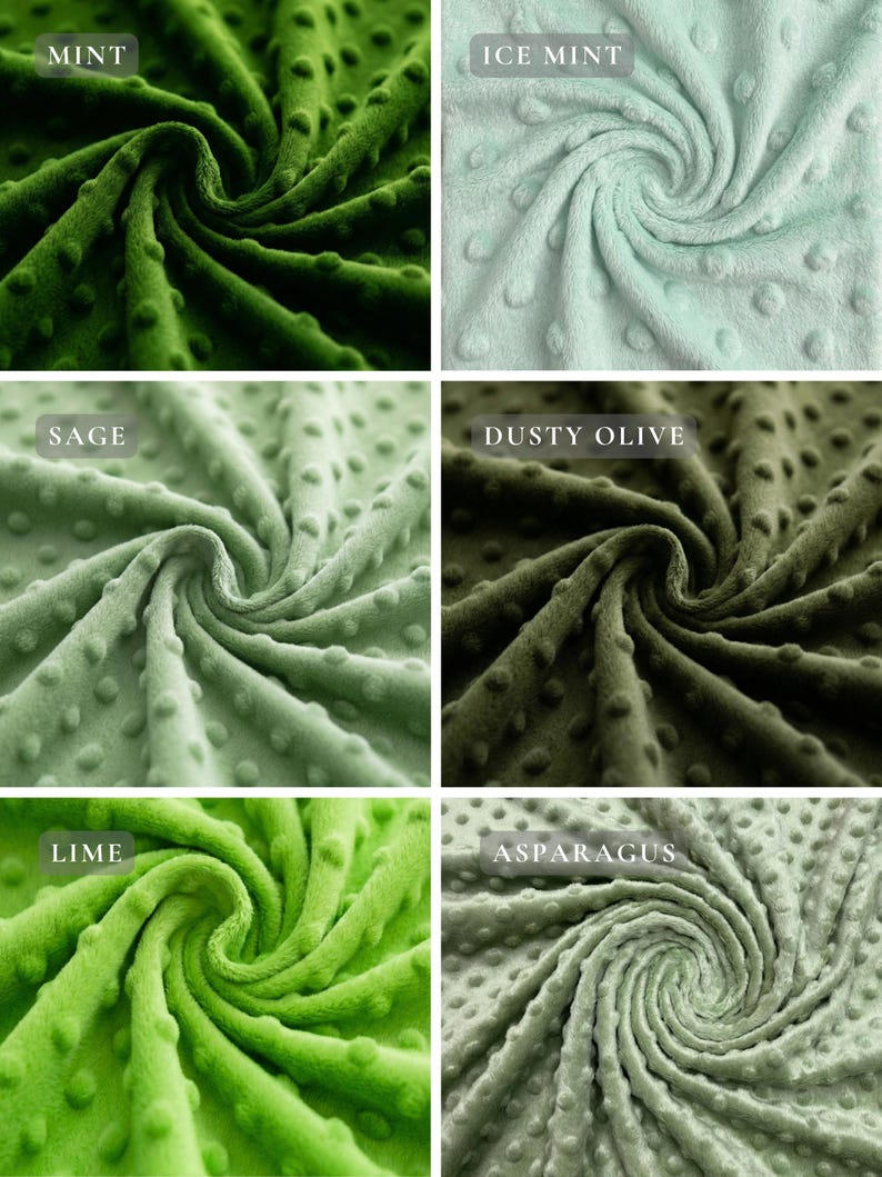 Minky Dot Fleece Fabric by the Yard – Soft Plush Minkee Dimple Dot Fabric 60 Inch Wide for Blankets, Baby Blankets, Toys, Pillow Covers image 8