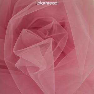 Dusty Pink Tulle by the Yard, Matte Tulle for Dress, Soft Stretch Tulle for Overlay Maxi Dress, Pink Italian Nylon Tulle Fabric for Tutu