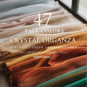 Premium Sheer Organza Fabric by Yard 60"Wide,Crystal Organza Wedding Dress Overlay,Shimmer Soft Tulle Fabric,Sheer Material Fall Home Decor