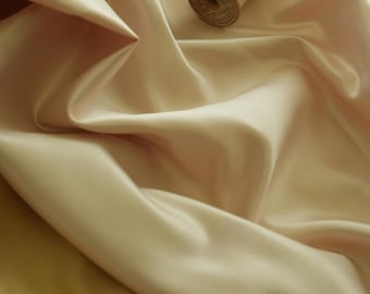 Cream Duchess Satin Fabric by Yard, Beige Matte Peau deSoie Heavy Semi Dull Bridal Satin for Wedding Dress Gowns & Bridesmaid Dresses, Decor