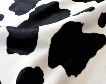 Velboa Faux Fur Fabric by the Yard – Cow Animal Print, Black and White Fur 60 Inches Wide, Soft Plush Fabric for Costumes & Crafts, Cosplay