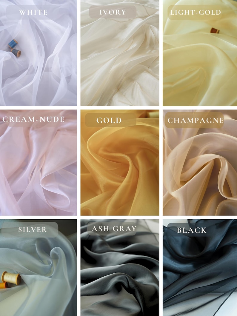 Gold Sheer Organza Fabric by Yard, Metallic Gold Fabric for Dresses, Shiny Gold Fabric, Organza for Wedding Decor, Gowns, Curtains, DIY image 9