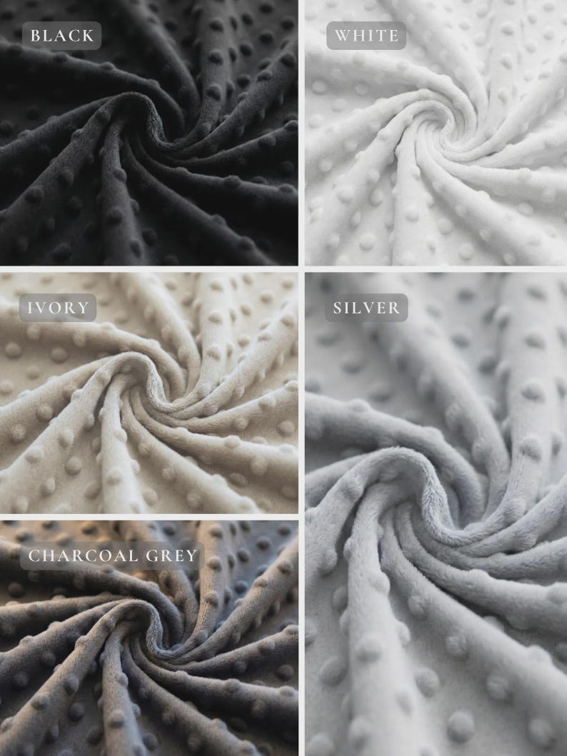 Soft Minky Dot Fabric by the Yard – Plush Minkee Dimple Dot Fabric 60 Inch Wide for Baby Blankets, Throws & Pillow Covers image 9