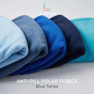 Soft Polar Fleece Fabric by the Yard, Blue Plush Fleece Fabric for Blankets, Anti Pill Blue Fleece Cuddle Baby Fabric for Sewing, Sleepwear