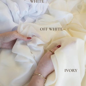 High End Matte Chiffon Fabric, Ivory, White, 60"Wide Sheer Soft Chiffon Fabric for Wedding Arch Draping Decor, Table Runner, Backdrop,