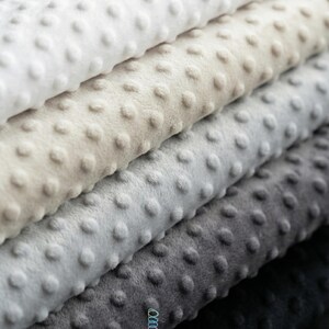 Minkie Dot Fleece Fabric by the Yard, Soft Plush Dimple Minky Fabric for Baby Blankets, Stuffed Toys, Nursery Sewing, Crafts, Neutral Colors image 5