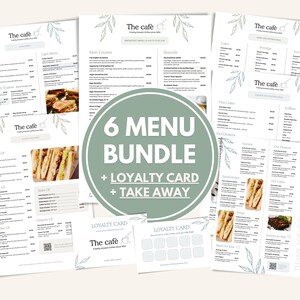 Cafe Menu Templates Bundle | Editable Bistro Branding Kit (A4 Canva Layouts)