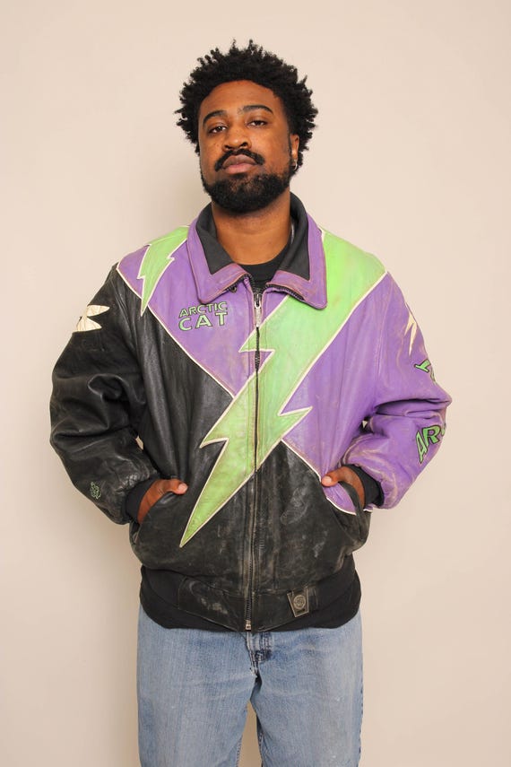 90s Arctic Cat Racing Leather Jacket: Vintage Arcticwear Conquer