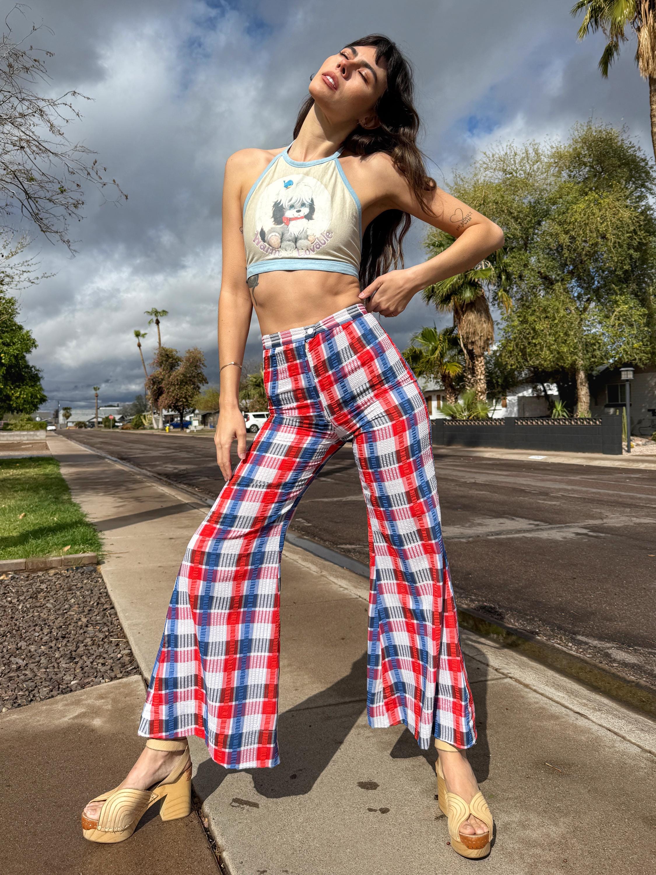 Seersucker Pants 70s - Etsy