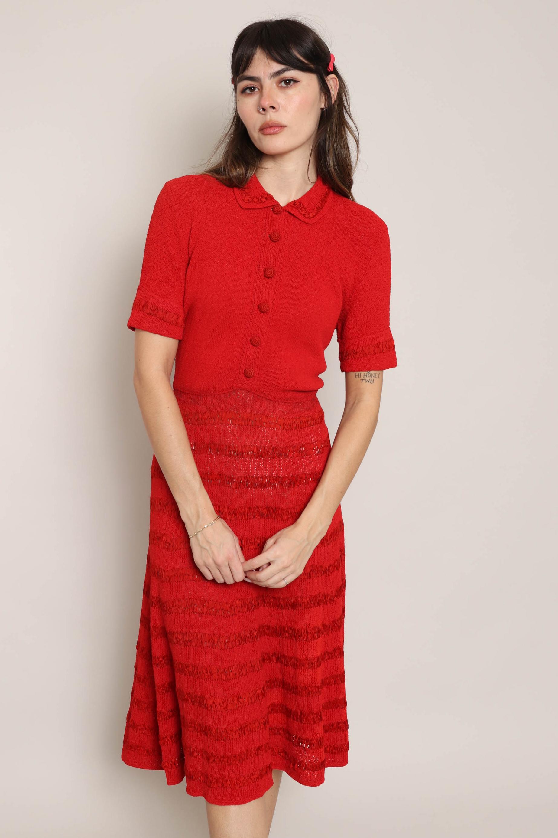 Ribbon Knit Dress L - Etsy Ribbon Knit Dress L - Etsy