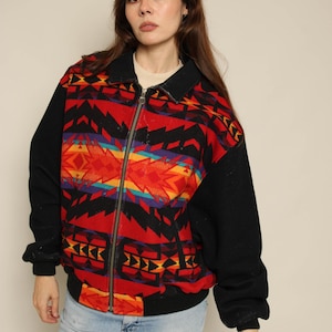 1990s Pendleton Southwestern Wool Zip Up Jacket