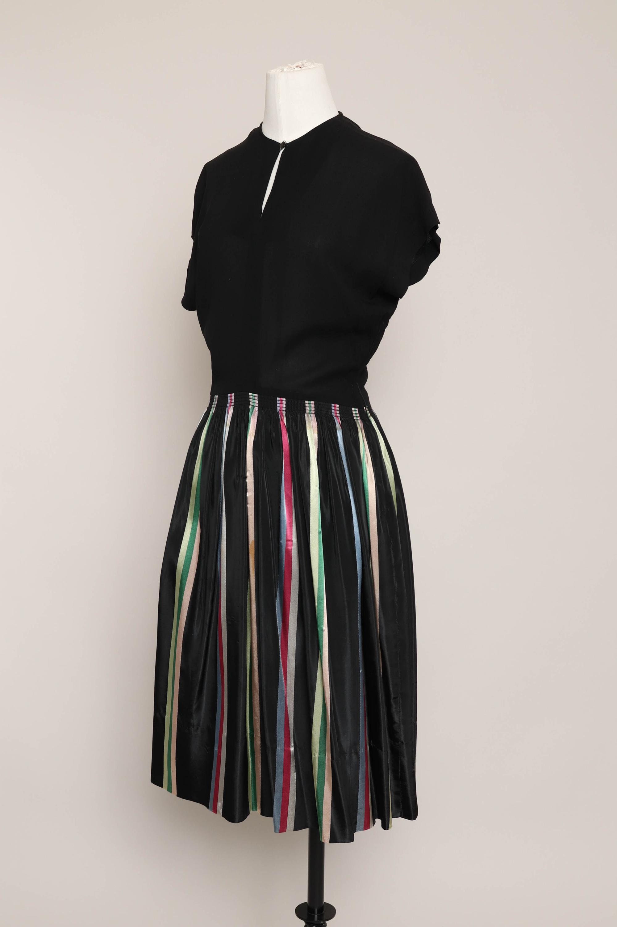 Pleated Skirt Black Dress With Rainbow Pleat Madden Girl Belted