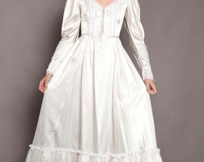 70s GUNNE SAX Dress XS S / 1970s Gunne Sax Wedding Dress Leg O Mutton ...