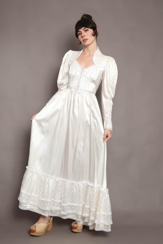 70s GUNNE SAX dress XS S / 1970s Gunne Sax weddin… - image 5