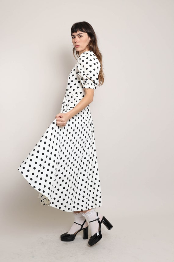 80s POLKA DOT backless dress XS / Margie Darnell … - image 6