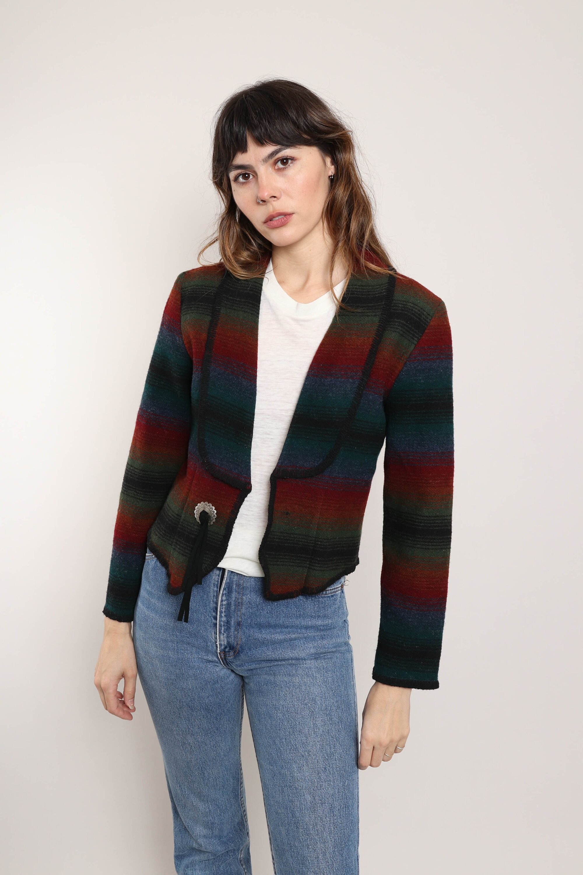 90s WOOLRICH STRIPED Jacket S M / Woolrich Wool Jacket