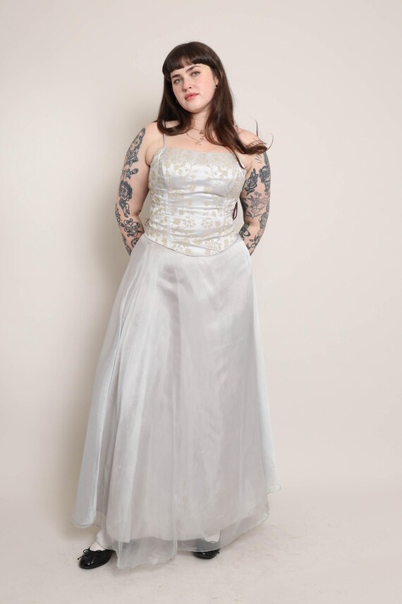 Conjunto de corsé de organza de los años 90 M L Conjunto de