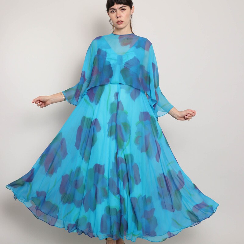 Sheer Chiffon Cape Brown