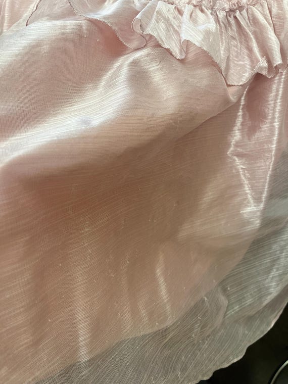 80s Pink Organza Chiffon Party Dress, Size S M - image 10