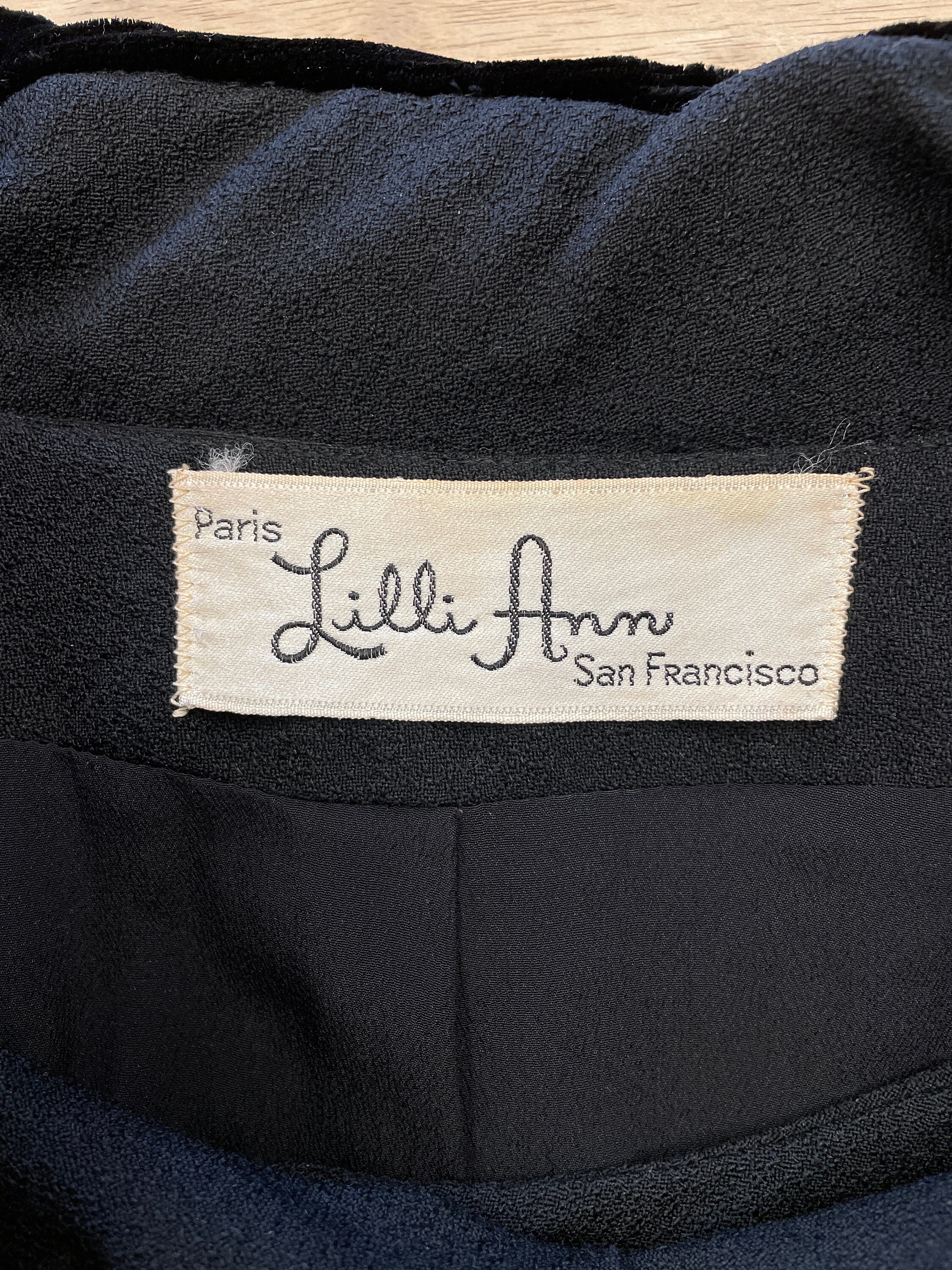 Lilli Ann　ジャケット　ブラック　50〜60年代頃 50年代 LILLI ANN ブレザー S M / Lilli Ann フィットブレザー