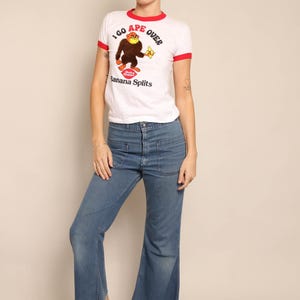 70s SEAFARER bell bottoms 29 30 waist / 1970s Seafarer jeans us navy jeans military pants military jeans square pocket bell bottoms
