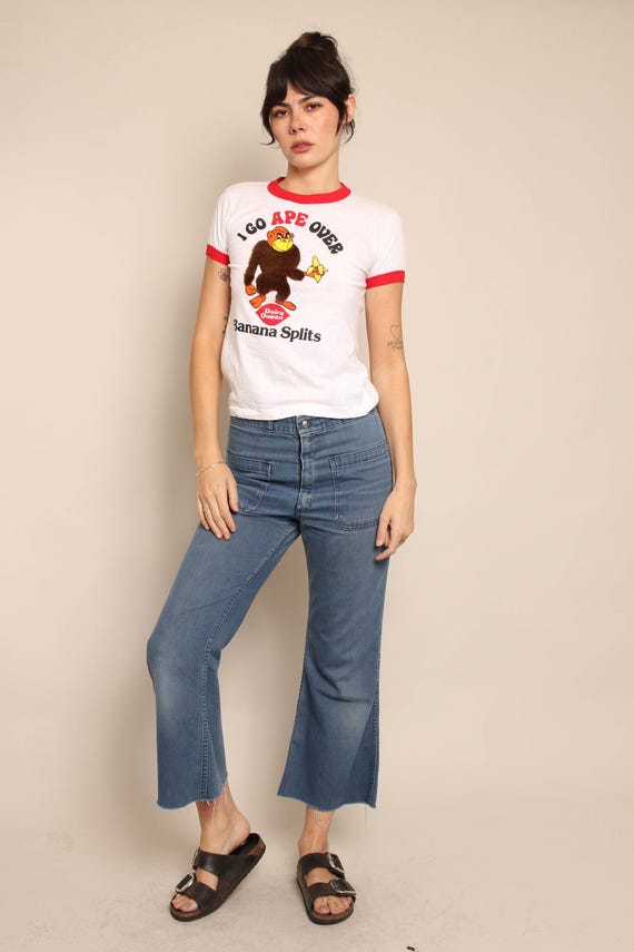 70s Seafarer Bell Bottoms: US Navy Denim Jeans, 30