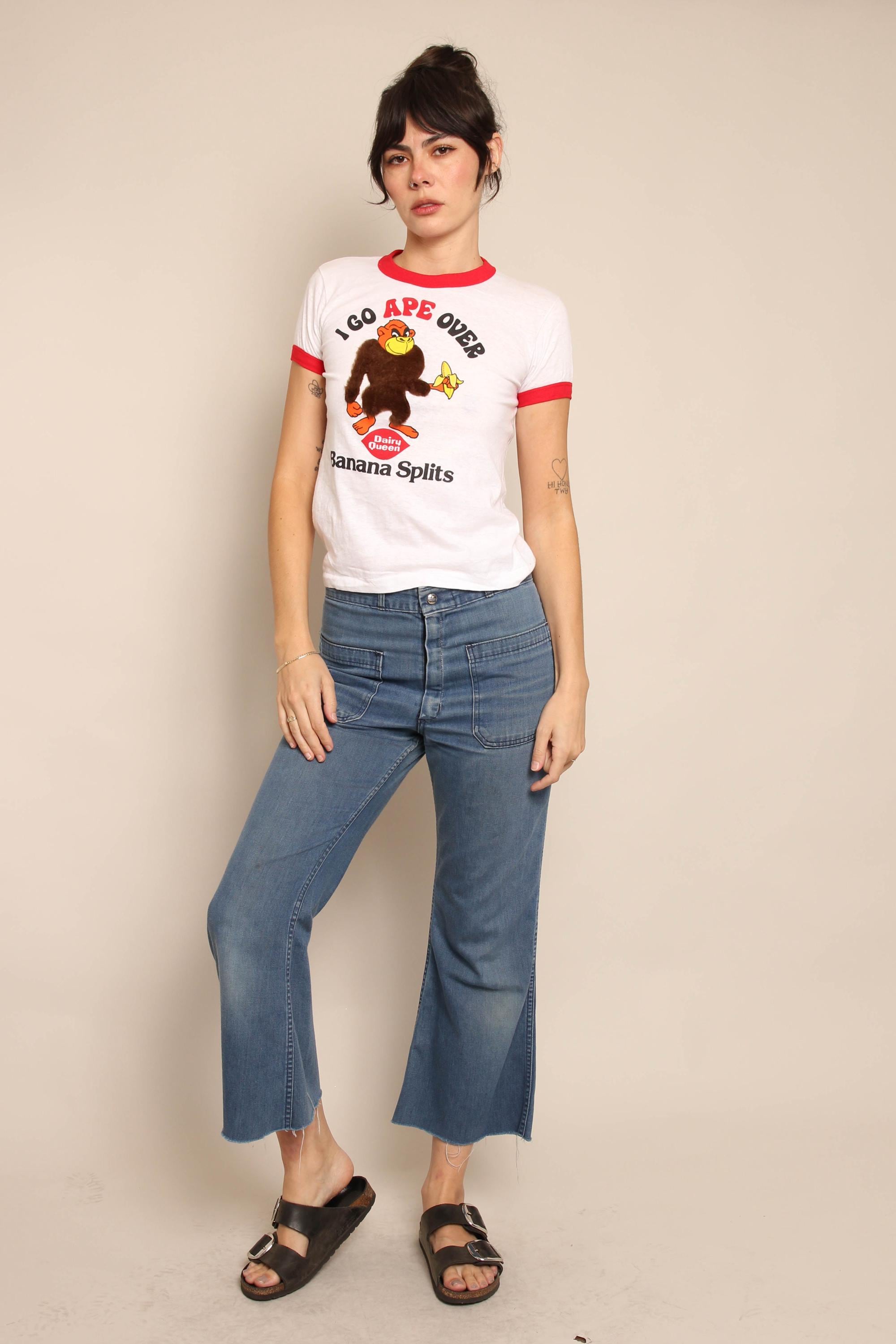 70s Seafarer Bell Bottoms: US Navy Denim Jeans, 30