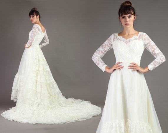 tiered lace wedding dress