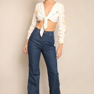 70s WRANGLER bell bottoms 26 27 waist / 1970s wrangler jeans made in the usa wrangler flared jeans denim flares 80s 1980s