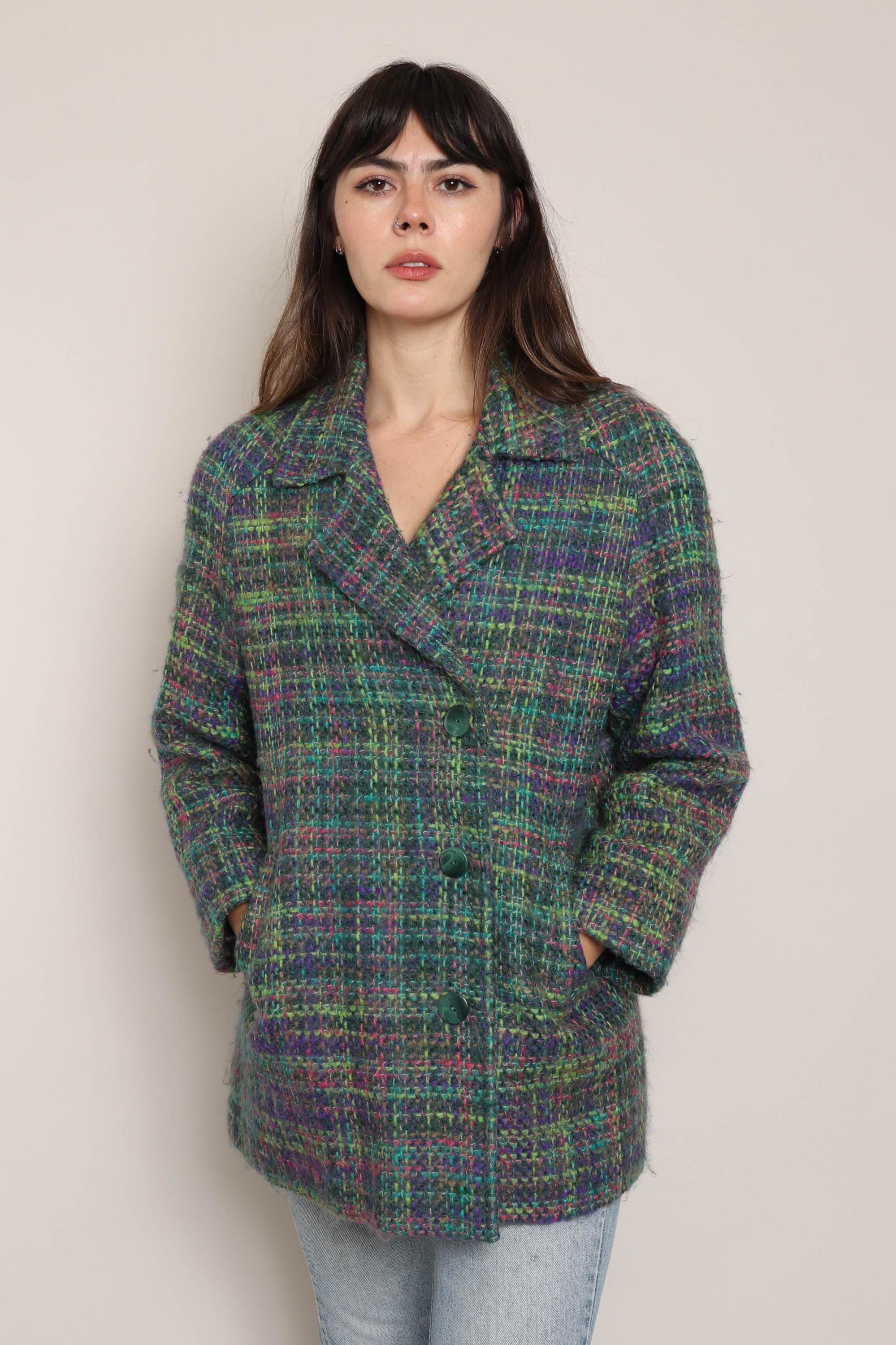 ジャケット・アウター 80s Plaid Mohair Coat 80s Plaid Mohair Coat