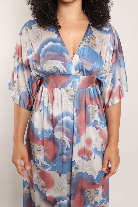 Ethereal 70s Billowing Sleeve Chiffon Maxi Dress by Feminette