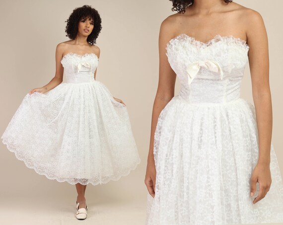 50s SWEETHEART + TULLE dress XS / fit and flare te