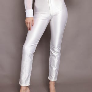 80s DISCO pants XS / 1980s Frederick’s Of Hollywood disco pants cream disco pants nylon lycra pants extra small 70s 1970s disco pants