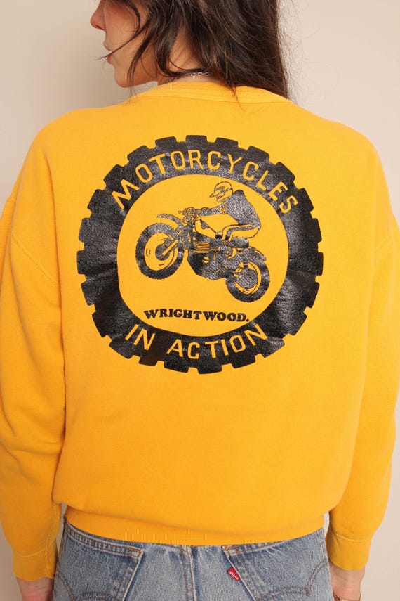 70s Motorcycle Sweatshirt: Vintage Russell Marigo… - image 5
