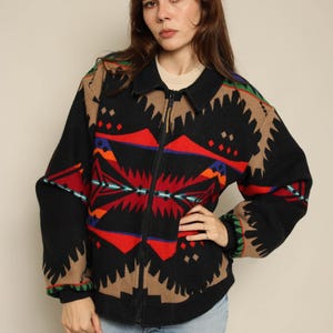 1990s Pendleton Southwestern Wool Zip Up Jacket Made In The USA