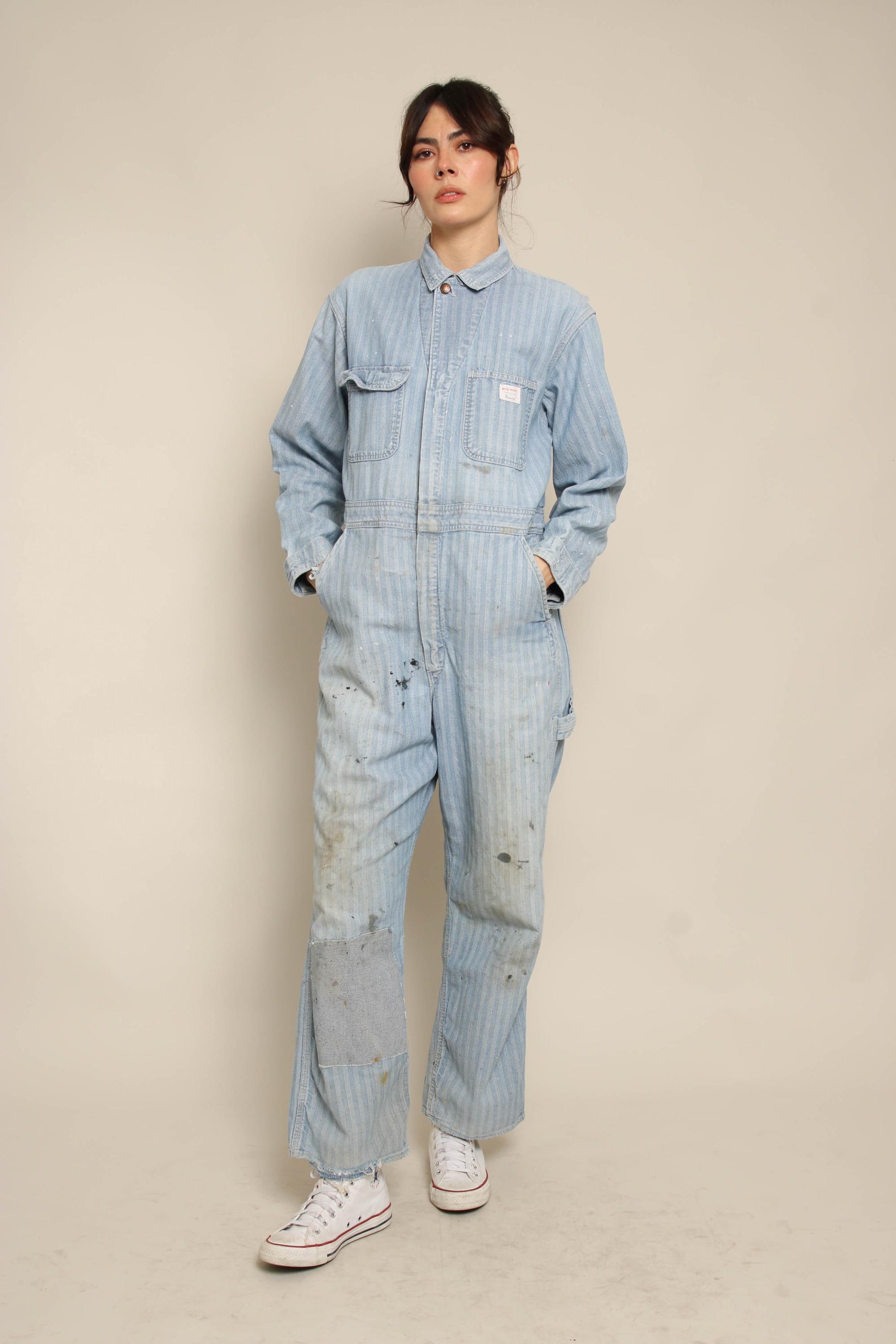 50s Big Mac Denim Herringbone Coveralls Sanforized Cotton Size XS