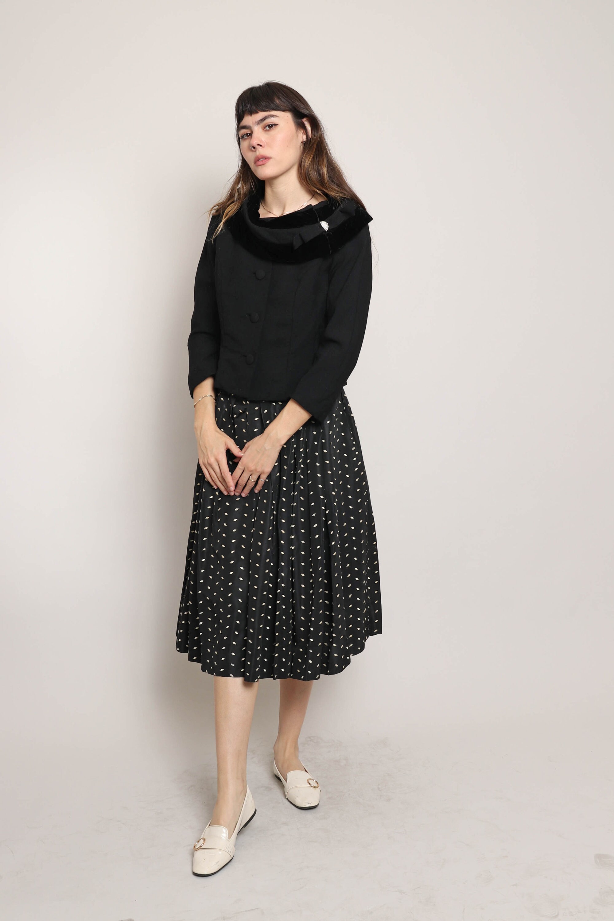 Lilli Ann　ジャケット　ブラック　50〜60年代頃 50年代 LILLI ANN ブレザー S M / Lilli Ann フィットブレザー
