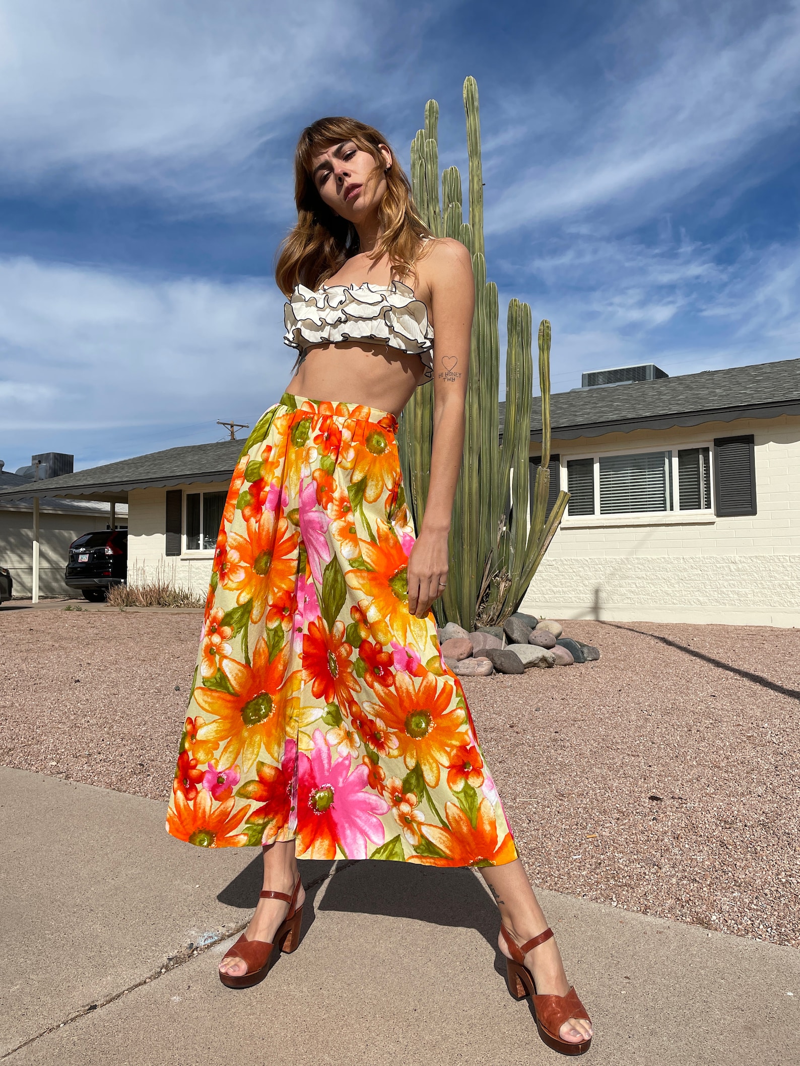 70s FLORAL GAUCHO Pants XS / High Waist Wide Leg Floral Pants | Etsy