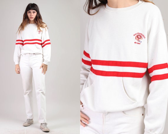 80s SAN FRANCISCO 49ers sweatshirt / white sf 49er