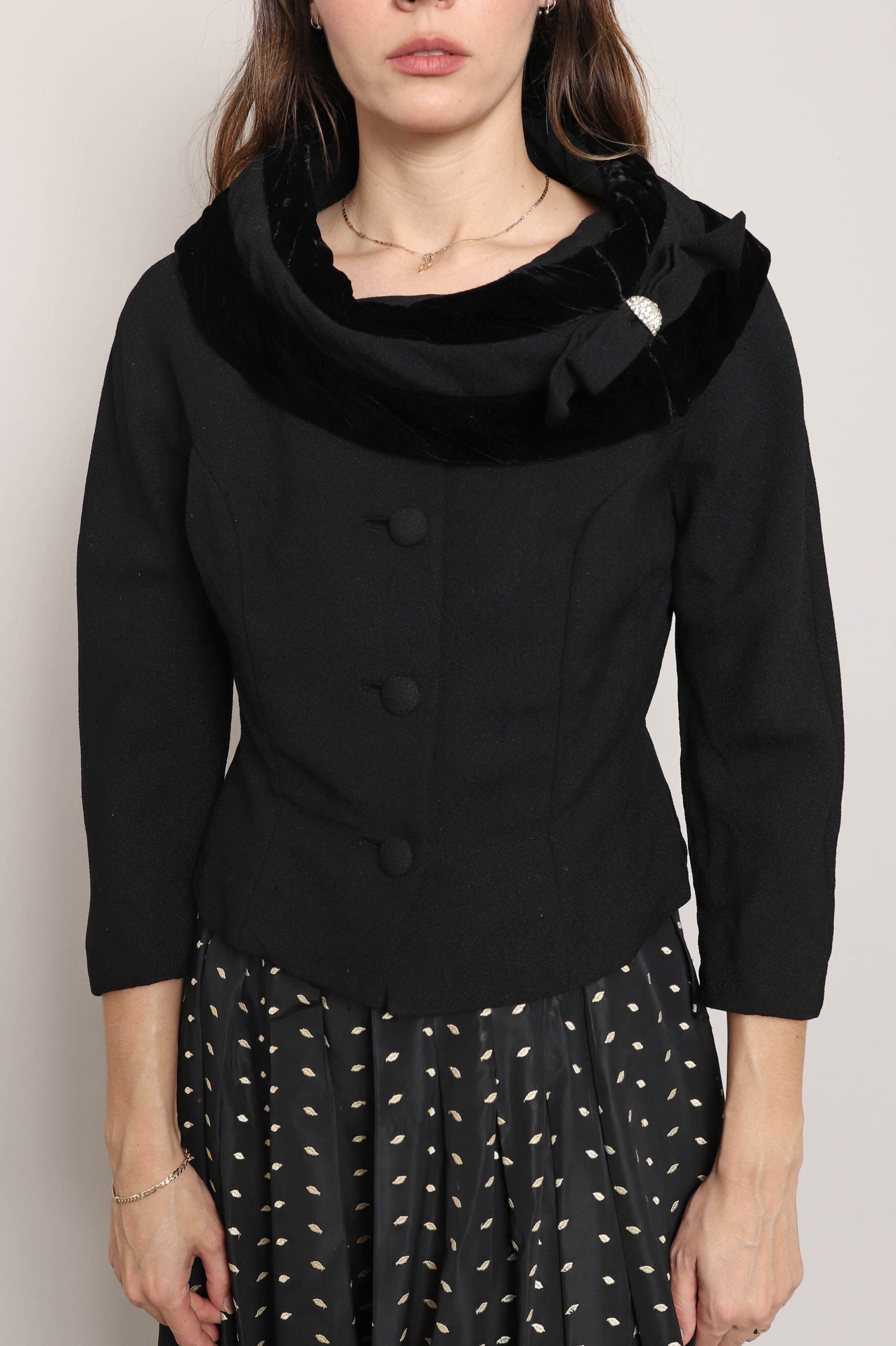 Lilli Ann　ジャケット　ブラック　50〜60年代頃 50年代 LILLI ANN ブレザー S M / Lilli Ann フィットブレザー