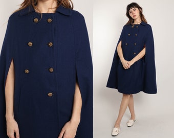 navy blue wool cape