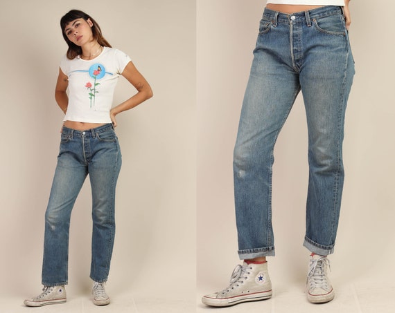 90s LEVI'S 501 jeans 27 / faded blue jeans true vi