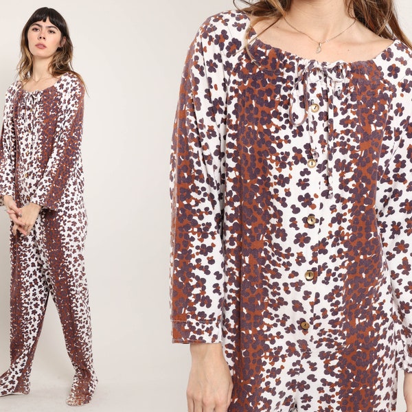 60s LEOPARD PAJAMAS onesie S / Gaymode leopard print pajamas footies pajamas adult footed pajamas cheetah print small 1960s