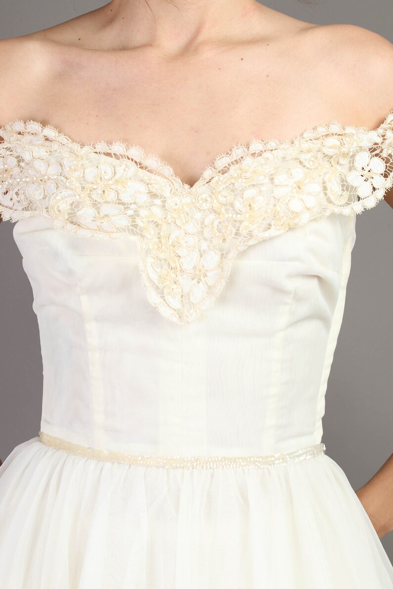 50s off the shoulder flare lace dress