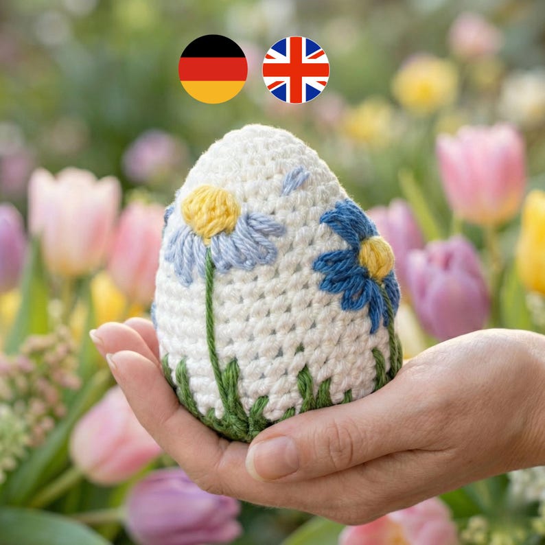 Häkelanleitung Ostereier (PDF Deutsch) – Osterdeko häkeln – Osterei Anhänger/Ornament – Easter Crochet Pattern Bild 1