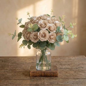 Buchseitenrose aus Buchseiten Papierrosen Strauß Geschenk für Mama zum Muttertag Buchfan Geschenk Hochzeit Deko