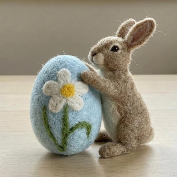 Nadelgefilzte Ostereier in Pastellfarben ideal als Osterstrauch Deko, Osterbaum Schmuck  Frühlingsdeko. Ein besonderes Ostergeschenk im boho